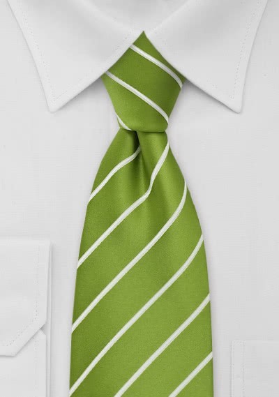 Krawatte Streifen weiß apfelgrün