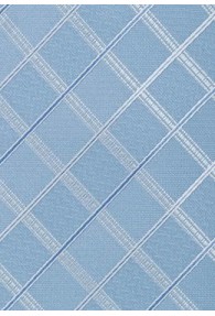 Krawatte Karos taubenblau weiß