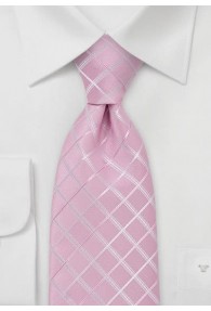 Krawatte Quader rosa weiß