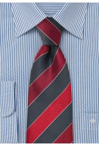 Krawatte Streifen kirschrot grau