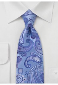 Krawatte Paisley eisblau flieder