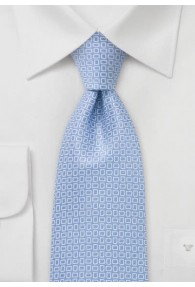 Krawatte Kastenmuster hellblau weiß