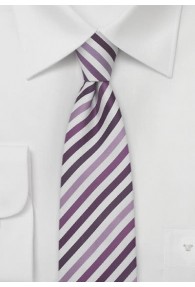 Schmale Krawatte fein gestreift flieder
