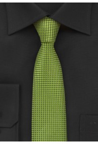 Strukturierte Krawatte grün schmal