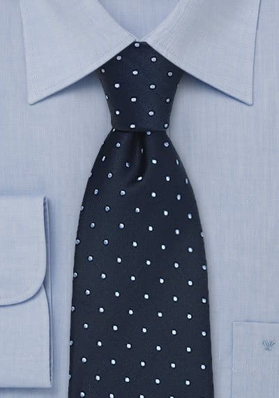 Lange Krawatte Pünktchen blau hellblau