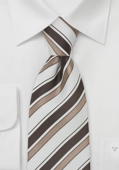 XXL-Krawatte braun/weiß