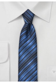 Schmale Krawatte Streifen azurblau