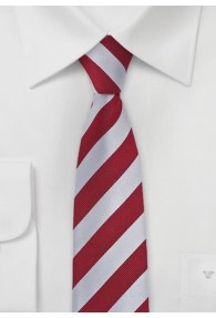 Schmale Krawatte rot weiß