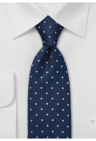 Königsblaue Krawatte mit hellblauen Tupfen 