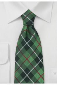 XXL-Krawatte grün Schottenkaro rot