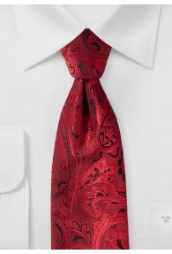 XXL-Krawatte Paisley-Motiv rot