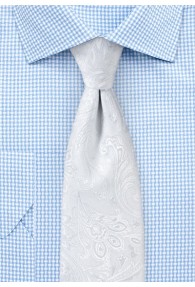 XXL-Krawatte Paisleymuster perlweiß
