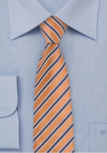 Schmale Krawatte Streifendessin orange