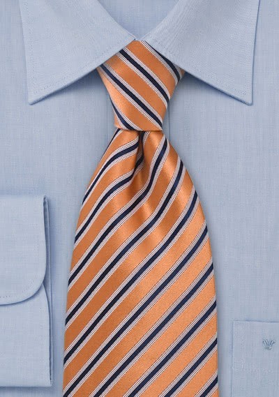 Clip-Krawatte Streifendessin orange