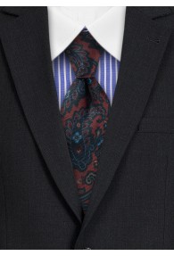 Herrenkrawatte Paisley-Motiv dunkelrot navy