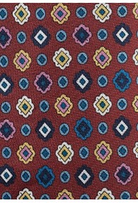 Seiden-Krawatte Ornamenturen weinrot