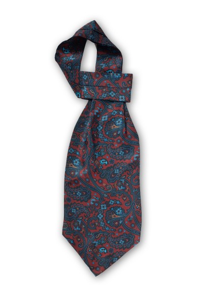 Schal-Ascot Paisley dunkelrot
