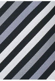 Schmale Krawatte gestreift schwarz grau