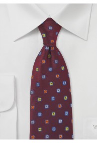 Blümchenmuster-Krawatte  bordeaux
