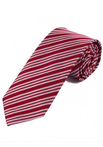 Streifen-Krawatte rot perlweiß