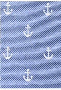 Krawatte schmal geformt Anker-Muster himmelblau