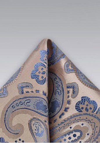 Einstecktuch Paisleys Champagner Einstecktuch Paisleys Champagner