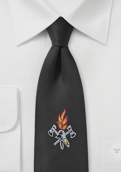 Feuerwehr-Krawatte schwarz