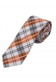 Krawatte Karomuster silber orange