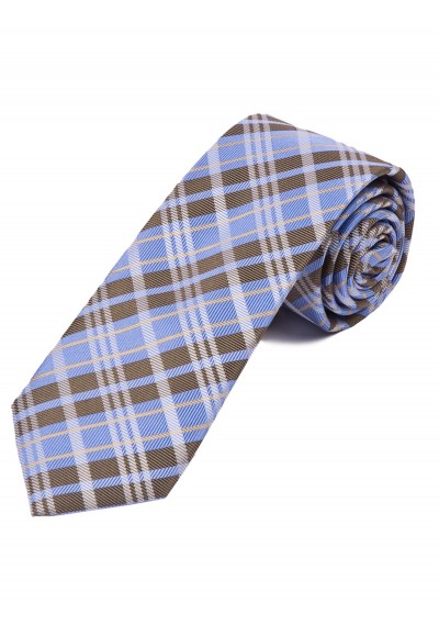 Krawatte Karo-Design dunkelbraun hellblau