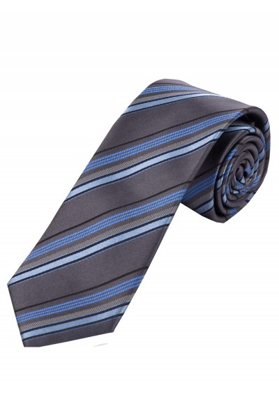 Krawatte Streifendessin anthrazit hellblau schwarz
