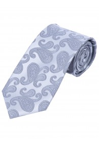 Markante XXL-Krawatte Paisleymotiv silber