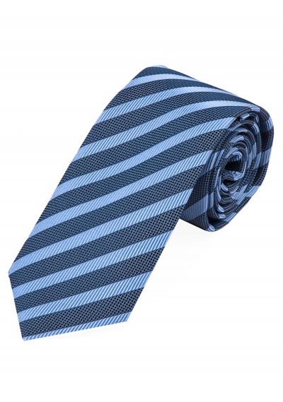 Krawatte schlank Streifendesign hellblau navyblau