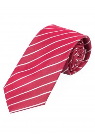 Krawatte schmal geformt Streifendesign rot schneeweiß