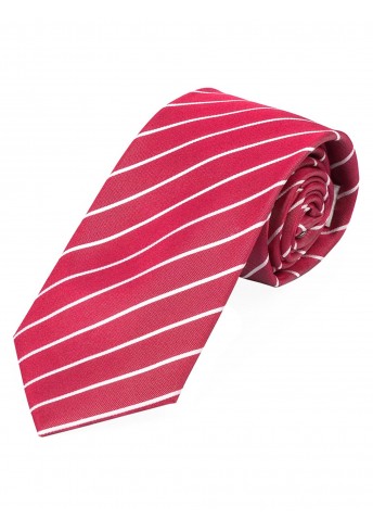 Krawatte schmal geformt Streifendesign rot schneeweiß