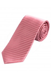 Herrenkrawatte schmal unifarben Streifen-Oberfläche rosa