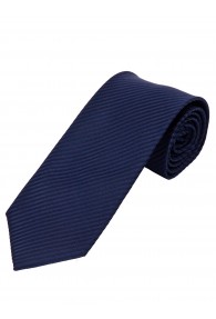 Krawatte schmal geformt einfarbig Streifen-Struktur dunkelblau