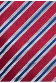 Krawatte XXL Streifen rubinrot