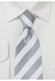 Krawatte weiß silber Streifendesign
