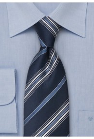 XXL-Krawatte Linien blau weiß