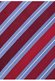 XXL-Businesskrawatte Streifen rot taubenblau