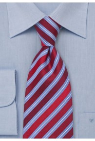 Clip-Businesskrawatte Streifen rot taubenblau