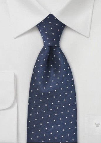 XXL-Krawatte Punkte navyblau silber