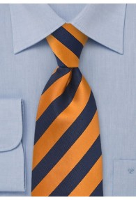 Krawatte Streifendesign orange navyblau