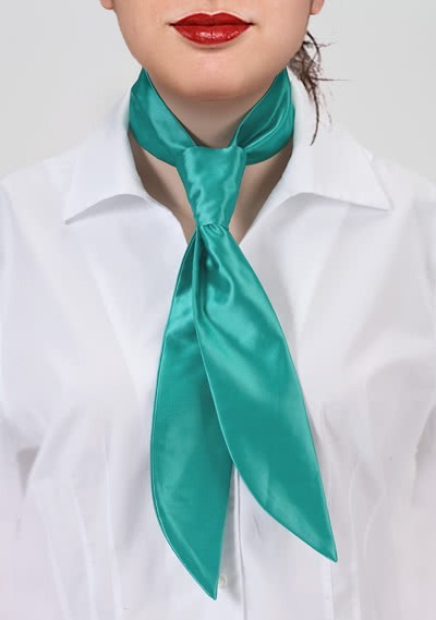 Krawatte für Damen aqua Mikrofaser 