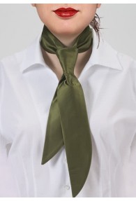 Krawatte für Damen moosgrün Mikrofaser 