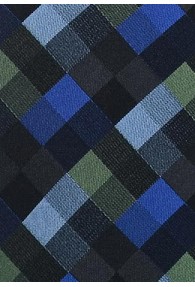 Businesskrawatte Schachbrett-Muster blau