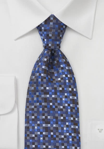 Krawatte Vierecke blau