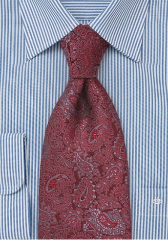 Klassische Paisley Krawatte rot