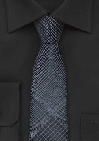 Trendig schmal geformte Krawatte anthrazit