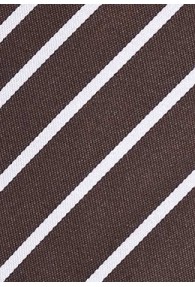 Krawatte schmal kaffeebraun Streifenmuster